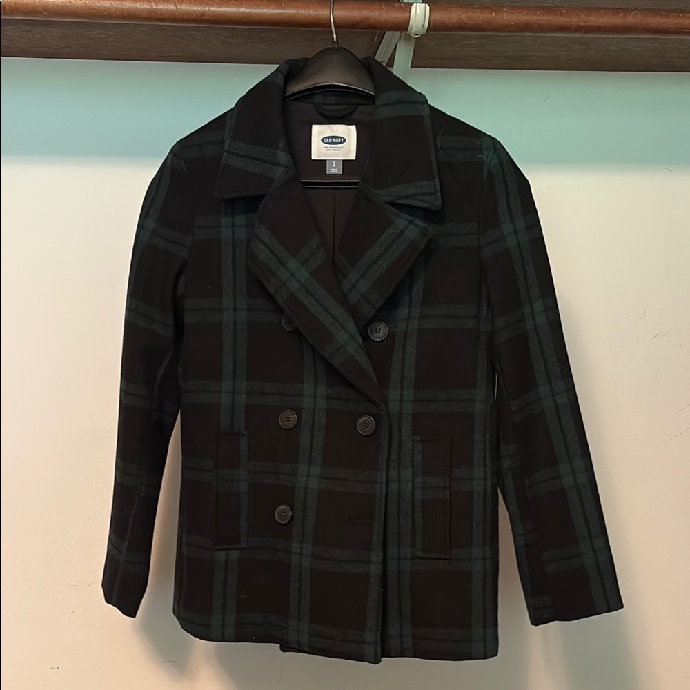Old Navy Women's Black Plaid Jacket